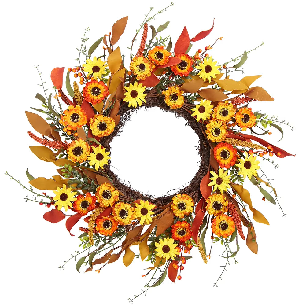 Autumn Daisy Harvest Wreath