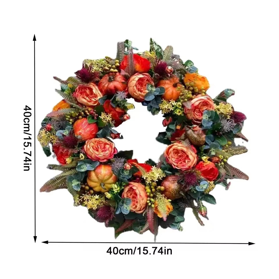 Fall Peony Pumpkin Wreath