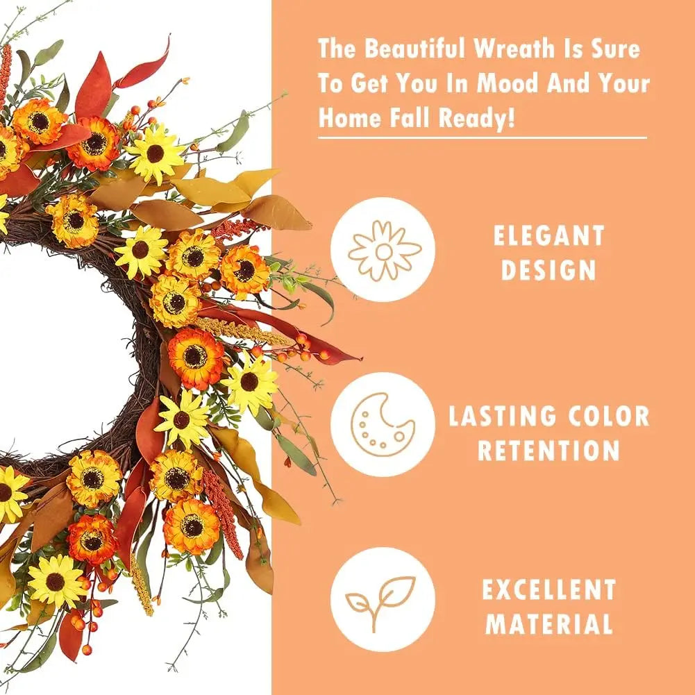 Autumn Daisy Harvest Wreath